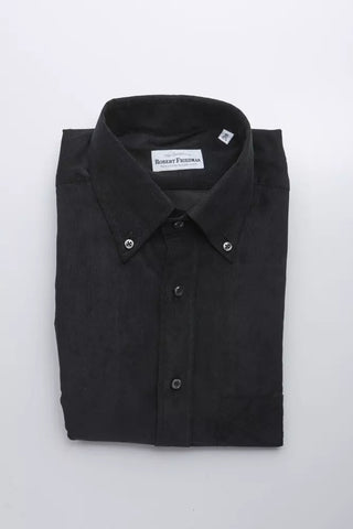 Black Cotton Men's Shirt Robert Friedman