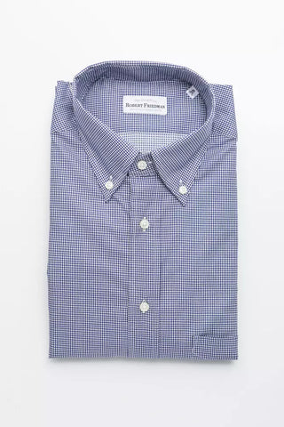 Blue Cotton Men Shirt Robert Friedman
