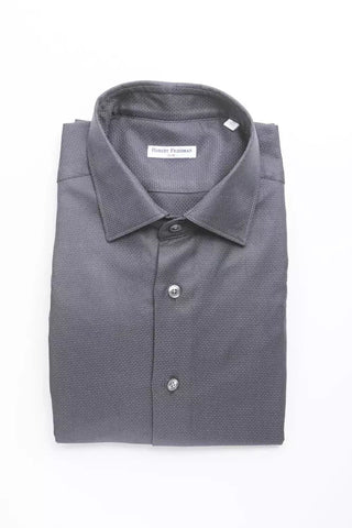 Blue Cotton Men Shirt Robert Friedman