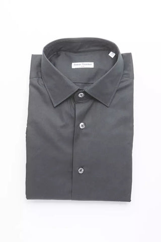 Black Cotton Men Shirt Robert Friedman