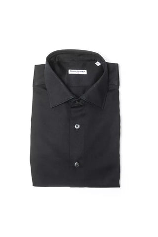 Black Cotton Men Shirt Robert Friedman