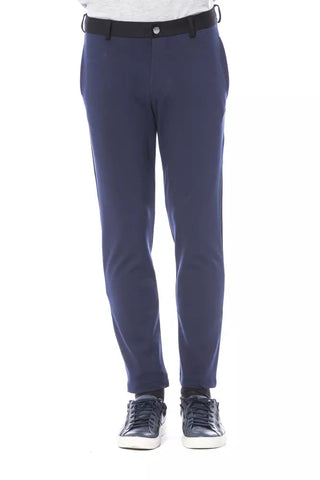 Blue Viscose Men's Pant Verri