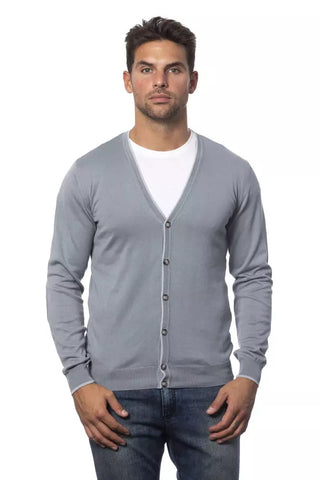 Gray Cotton Men Cardigan Verri