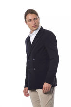 Blue Viscose Men Blazer Verri