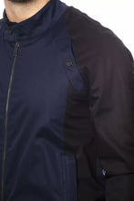 Blue Cotton Men Bomber Jacket Verri