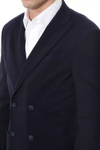 Blue Viscose Men Blazer Verri