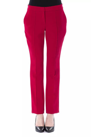 Fuchsia Polyester Women Pant BYBLOS