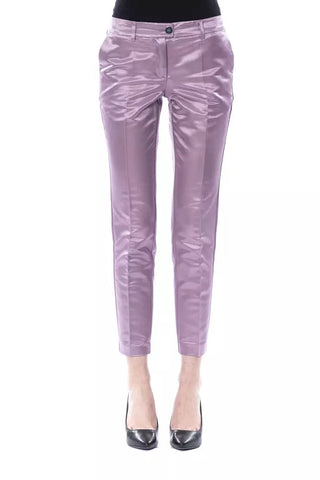 Purple Cotton Women Pants BYBLOS