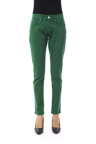 Green Cotton Women Pants BYBLOS
