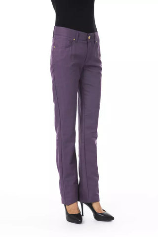 Purple Cotton Women Pant BYBLOS
