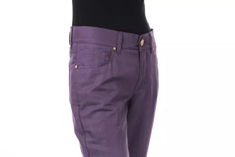 Purple Cotton Women Pant BYBLOS