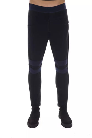 Black Viscose Men Pant Nicolo Tonetto