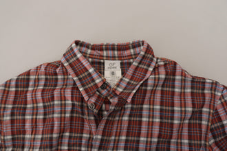 Multicolor Checkered Cotton Long Sleeves Casual Shirt GF Ferre