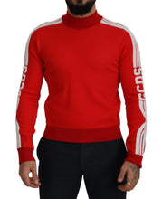 Red Wool Logo Printed Crew Neck Men Pullover Sweater GCDS