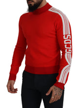 Red Wool Logo Printed Crew Neck Men Pullover Sweater GCDS