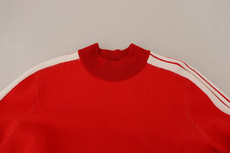 Red Wool Logo Printed Crew Neck Men Pullover Sweater GCDS