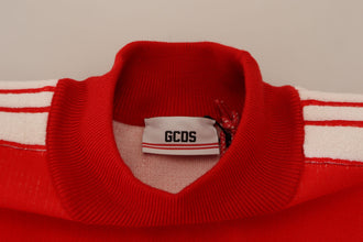 Red Wool Logo Printed Crew Neck Men Pullover Sweater GCDS