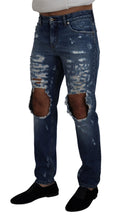 Blue Cotton Tattered Men Denim Jeans Dolce & Gabbana