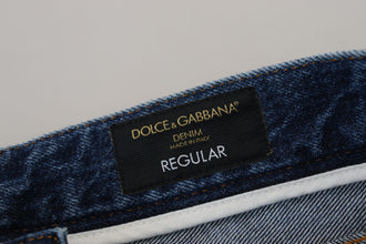 Blue Cotton Tattered Men Denim Jeans Dolce & Gabbana