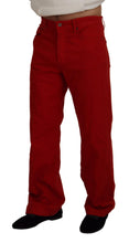 Red Cotton Straight Fit Men Denim Jeans Dolce & Gabbana
