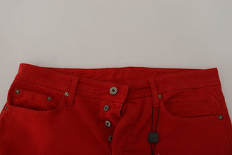 Red Cotton Straight Fit Men Denim Jeans Dolce & Gabbana