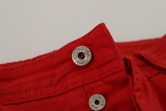 Red Cotton Straight Fit Men Denim Jeans Dolce & Gabbana