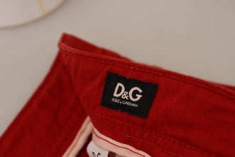 Red Cotton Straight Fit Men Denim Jeans Dolce & Gabbana