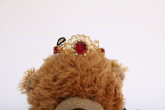 Teddy Bear Gold Crystal  Crown Tiara Diadem Hair Band Dolce & Gabbana