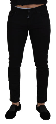 Black Cotton DG Crown Men Denim Jeans Dolce & Gabbana