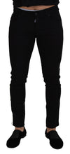 Black Cotton DG Crown Men Denim Jeans Dolce & Gabbana