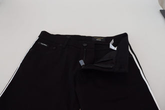 Black Cotton DG Crown Men Denim Jeans Dolce & Gabbana