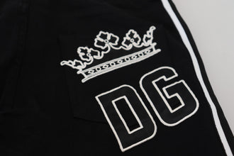 Black Cotton DG Crown Men Denim Jeans Dolce & Gabbana