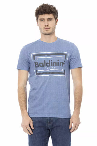 Light Blue Cotton Men T-Shirt Baldinini Trend