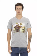 Gray Cotton Men T-Shirt Trussardi Action