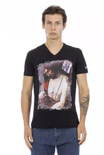Black Cotton Men T-Shirt Trussardi Action