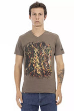 Brown Cotton Men T-Shirt Trussardi Action