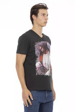 Black Cotton Men T-Shirt Trussardi Action