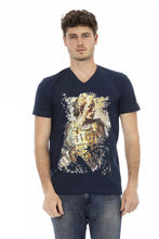 Blue Cotton Men T-Shirt Trussardi Action