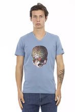 Light Blue Cotton Men T-Shirt Trussardi Action