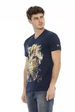 Blue Cotton Men T-Shirt Trussardi Action
