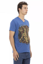 Blue Cotton Men T-Shirt Trussardi Action