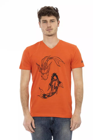 Red Cotton Men T-Shirt Trussardi Action