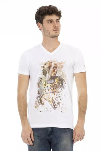 White Cotton Men's T-Shirt Trussardi Action