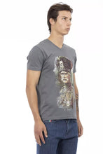 Gray Cotton Men's T-Shirt Trussardi Action