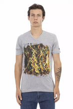 Gray Cotton Men T-Shirt Trussardi Action