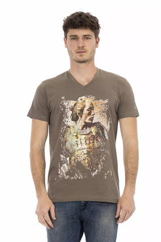 Brown Cotton Men's T-Shirt Trussardi Action