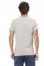 Gray Cotton Men's V-Neck T-Shirt Trussardi Action