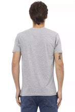 Gray Cotton Men T-Shirt Trussardi Action