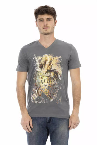 Gray Cotton Men T-Shirt Trussardi Action