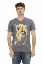 Gray Cotton Men T-Shirt Trussardi Action